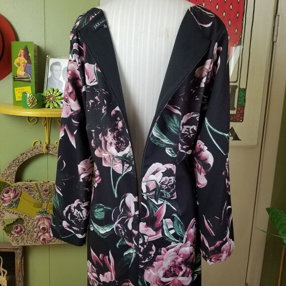 JAX Black Label Floral Dress L/S sz 12 - Picture 6 of 9
